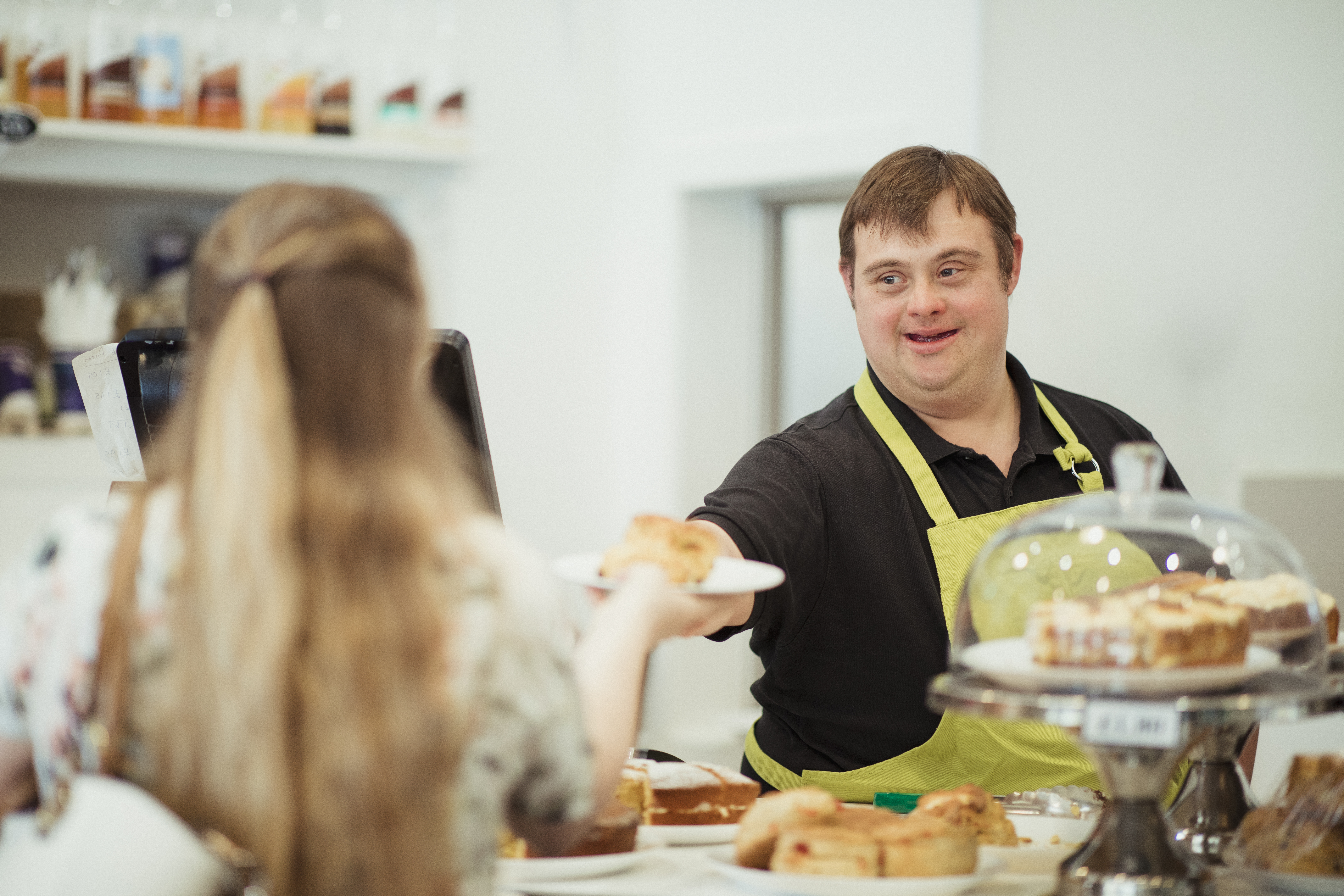 Disabled cafe worker